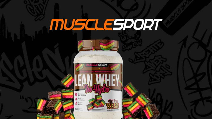 MuscleSport Drops New Italian Rainbow Cookie Lean Whey Flavor