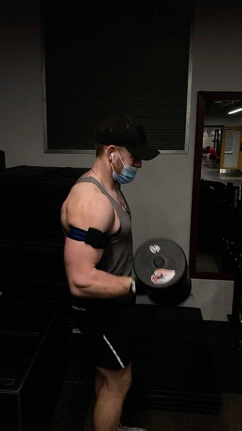Some BFR (Blood Flow Restriction) Bicep Trainjng Today