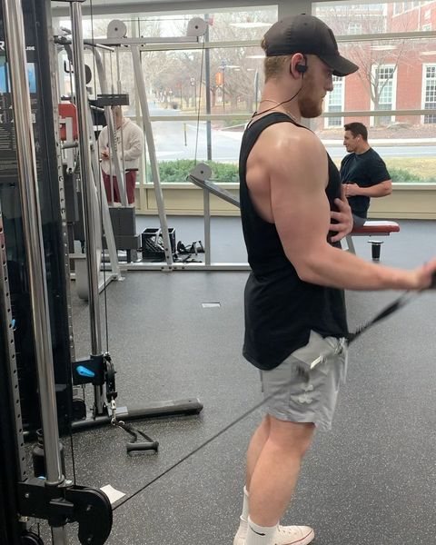 Great Back and Bicep with Shown is our finisher which is outward cable curls.