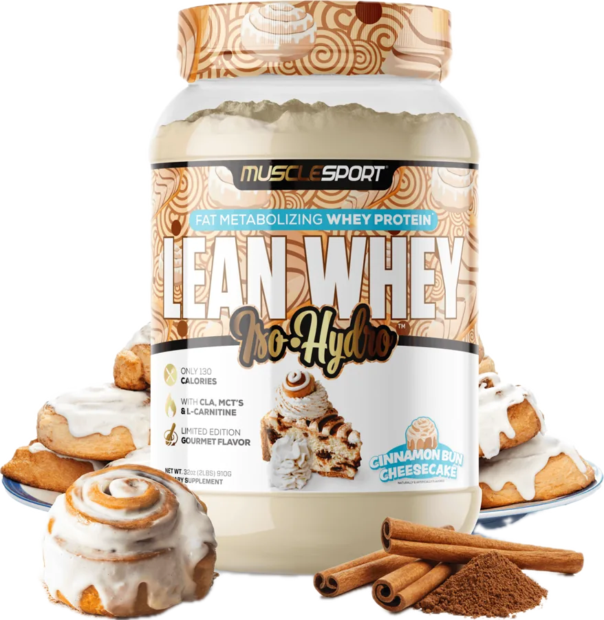 MuscleSport Lean Whey, Cinnamon Bun Cheesecake