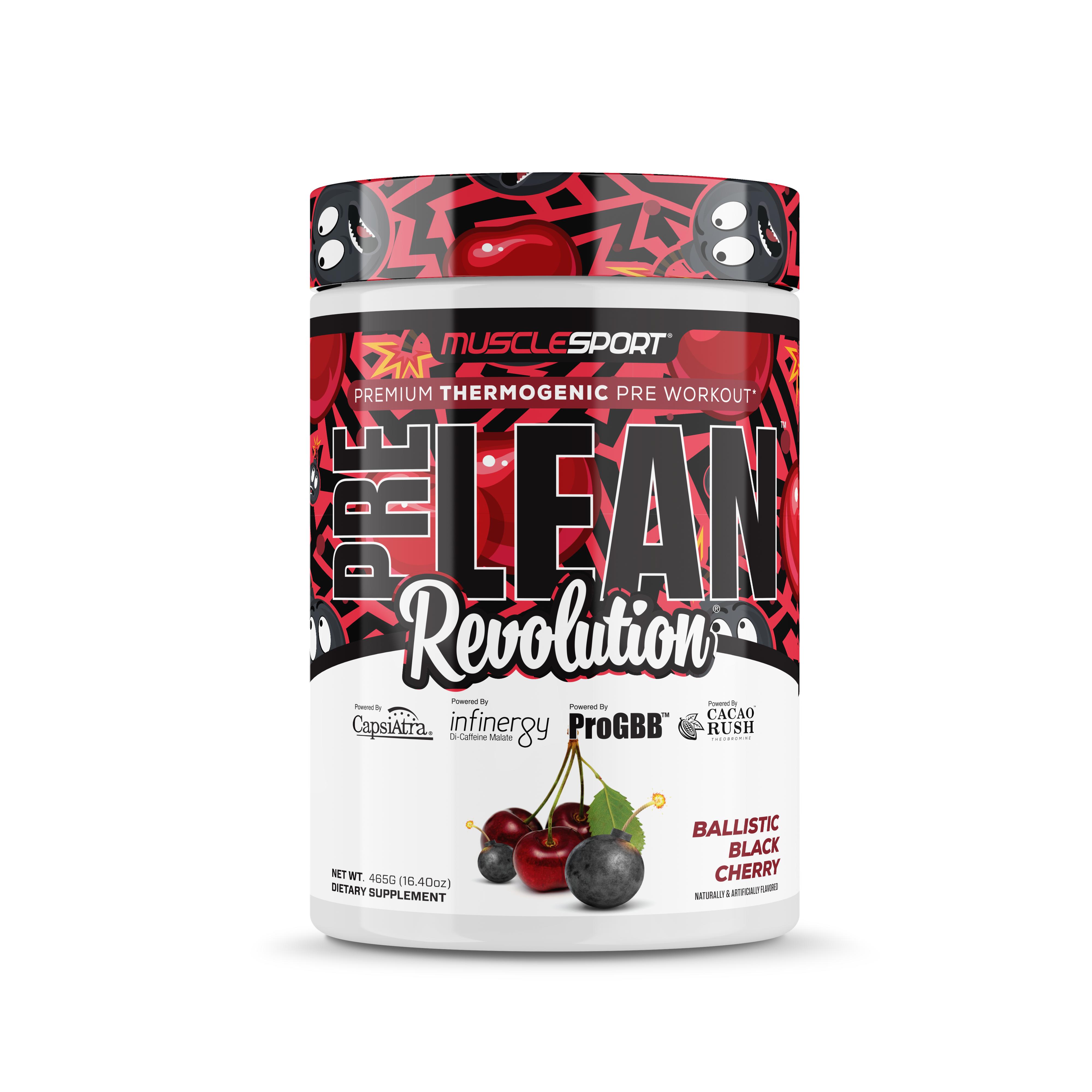 PreLean Pre-Workout From Musclesport In Ballistic Black Cherry